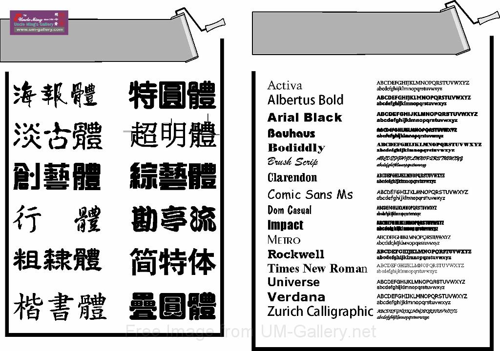 fonts and symbols